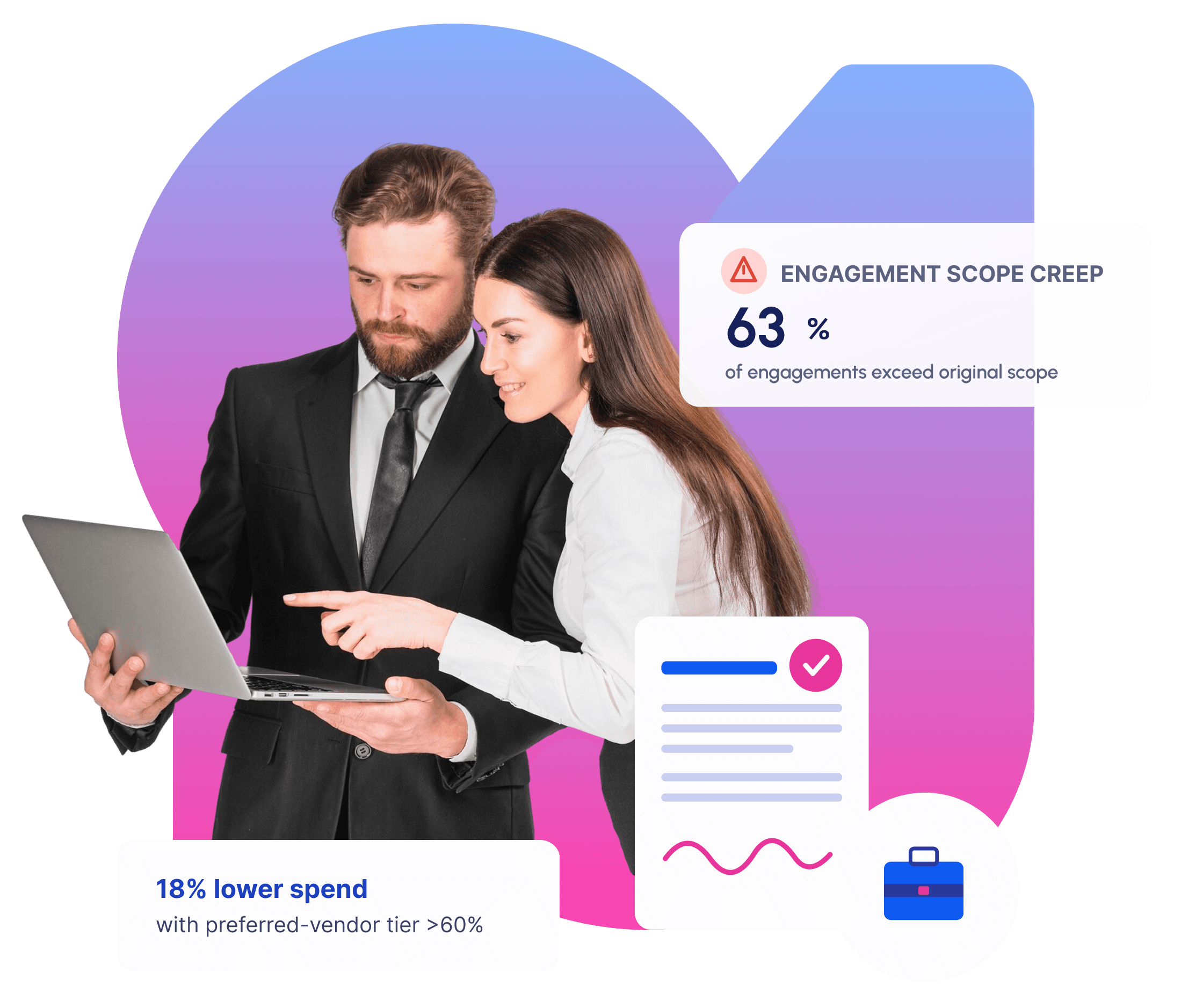 Nvelop professional services procurement platform - provider evaluation dashboard with weighted scoring